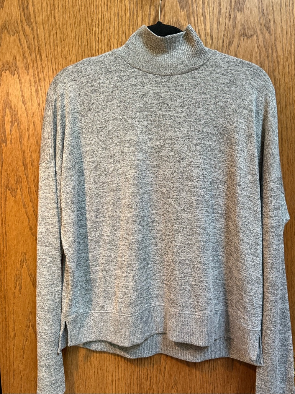 rag & bone Heather Gray Ribbed Mock Neck Sweater